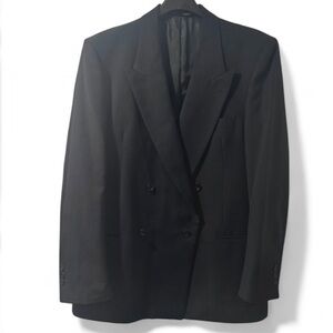 VTG 90s Men’s Abriani Black Double-Breasted Suit Jacket Size US 44 Reg (Large)